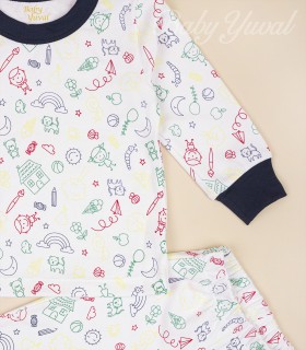 Pijama de Algodón | Draw Navy
